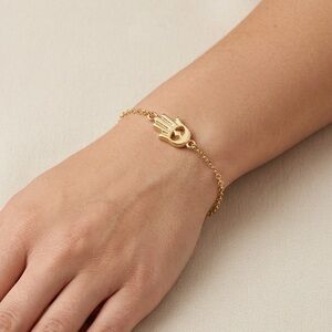 Gold Hamsa Hand Bracelet | Protection Luck Symbol Jewelry